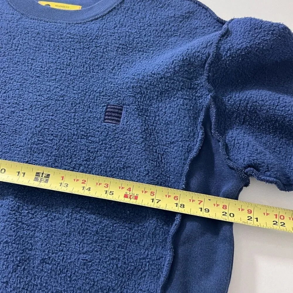 Yellow Label Co Sweatshirt Women’s‎ XS Blue Cropped Inside Out Pullover - Picture 5 of 7